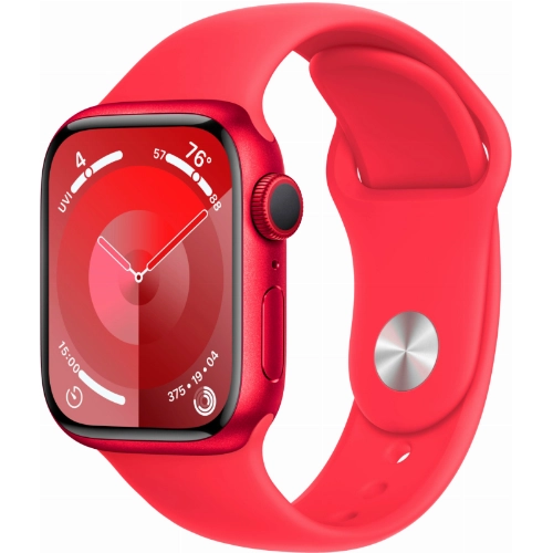 Apple Watch Series 9, 41 мм, корпус из алюминия цвета (PRODUCT)RED, спортивный ремешок цвета (PRODUCT)RED, размер S/M