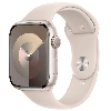 Apple Watch Series 9, 45 мм, корпус из алюминия цвета «сияющая звезда», спортивный ремешок цвета «сияющая звезда», размер M/L