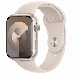 Apple Watch Series 9, 45 мм, корпус из алюминия цвета «сияющая звезда», спортивный ремешок цвета «сияющая звезда», размер S/M