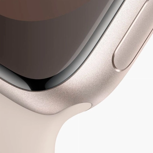 Apple Watch Series 9, 45 мм, корпус из алюминия цвета «сияющая звезда», спортивный ремешок цвета «сияющая звезда», размер M/L