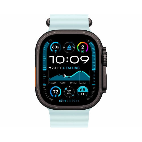 Apple Watch Ultra 2 (2024) GPS + Cellular 49 мм Black Titanium Case with Ice Blue Ocean Band 