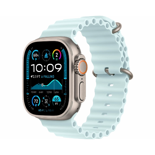 Apple Watch Ultra 2 (2024) GPS + Cellular 49 мм Natural Titanium Case with Ice Blue Ocean Band 