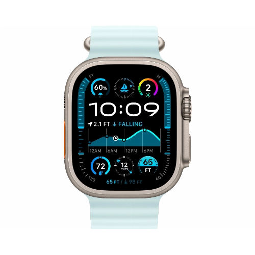 Apple Watch Ultra 2 (2024) GPS + Cellular 49 мм Natural Titanium Case with Ice Blue Ocean Band 