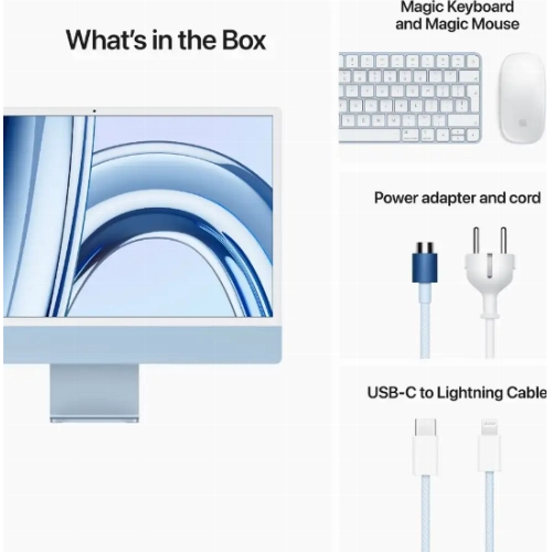 Apple iMac 24" Retina 4,5K (Z19K001YW), M3 (8C CPU, 10C GPU), 16 ГБ, 1 ТБ SSD, синий