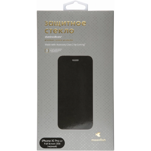 Стекло защитное moonfish Corning для iPhone 11 Pro Max/Xs Max (6.5) 3D, черный
