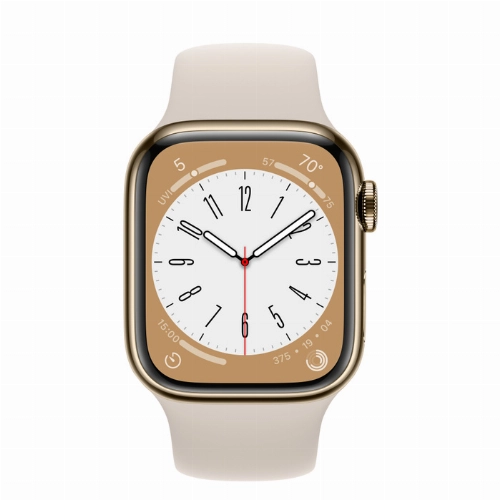 Умные часы Apple Watch Series 8 41 мм Gold Stainless Steel with White Sport Band