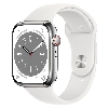 Умные часы Apple Watch Series 8 45 мм Silver Stainless Steel Case with White Sport Band, размер S/M