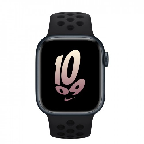 Умные часы Apple Watch Series 8 41 мм Midnight Aluminum Case with Black/Black Nike Sport Band, размер S/M