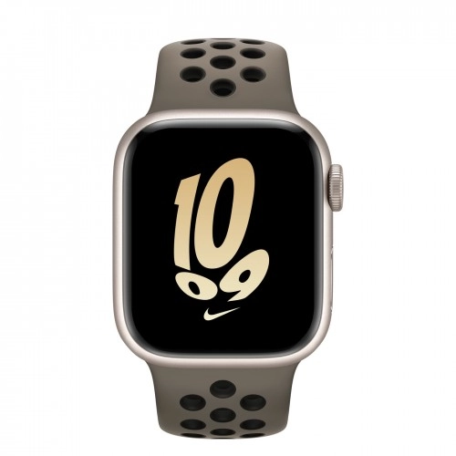 Умные часы Apple Watch Series 8 41 мм Starlight Aluminium Case with Olive Grey/Black NIKE Sport Band, размер M/L